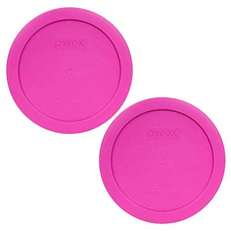 Pyrex 7201-PC Round 4 Cup Storage Lid for Glass Bowls (2, Pink)