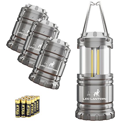 LED Camping Lantern Flashlights Camping Equipment - Great for Emergency, Tent Light, Backpacking, 4 Pack Gift Set