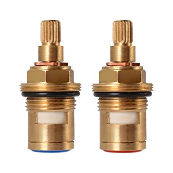 XCSOURCE 1 pair Replacement Brass Ceramic Stem Disc Cartridge Faucet Valve Quarter Turn G1/2" for Bathroom Kitchen Tap HS920