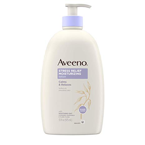 Aveeno Stress Relief Moisturizing Body Lotion with Lavender, Natural Oatmeal and Chamomile & Ylang-Ylang Essential Oils to Calm & Relax, 33 fl. oz