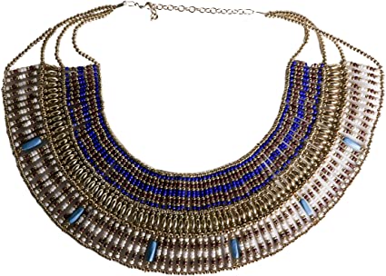 Arsimus Cleopatra Beaded Necklace Collar Choker Ancient Egyptian Queen Costume