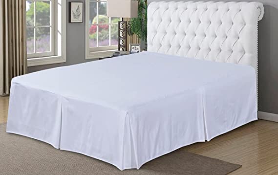 Linen Zone - 800 Thread - 100% Pure Egyptian Cotton - Super Soft - 7 Star Hotel Quality - Base Valance Bed Skirt (White, Super King)