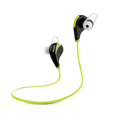 Arteck Wireless Bluetooth Sport Headphones Noise Cancelling Headset w/Microphone [for Running Sports Gym Exercise Sweatproof] Stereo Music Portable Mini Light Sports Earbuds In Ear Earphones with Rechargeable 5 Hours Playing Battery for iPhone 6, 6 Plus, 5 5c 5s 4, iPad iPod, Android, Samsung Galaxy, Smart Phones and Other Bluetooth Devices Green