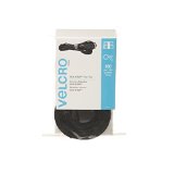 VELCRO - ONE-WRAP Thin Self-Gripping Cable Ties Reusable Light Duty - 8 x 12 Ties 100 Pack - Black
