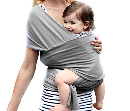X-CHENG Baby wrap - Comfortable Cotton Baby Wrap Carrier Designed for Newborns to 35lbs - Natural Cotton Nursing Baby Sling - Best Baby Shower Gift (Grey)（Comes with a manual）