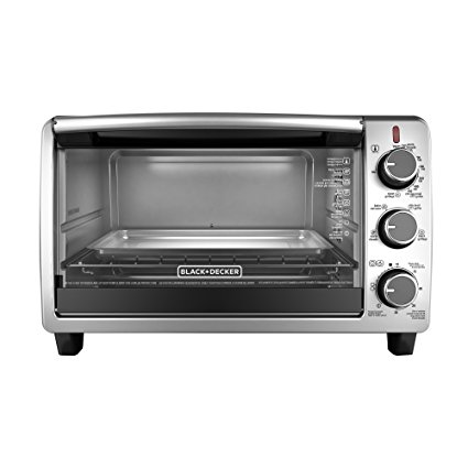 BLACK DECKER TO1950SBD 6-Slice Convection Countertop Toaster Oven, Includes Bake Pan, Broil Rack & Toasting Rack, Stainless Steel/Black Convection Toaster Oven