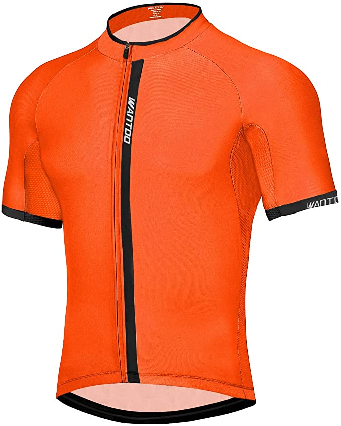 Wantdo Cycling Jersey for Men Short Sleeve Biking Shirt with 3 Rear Pockets