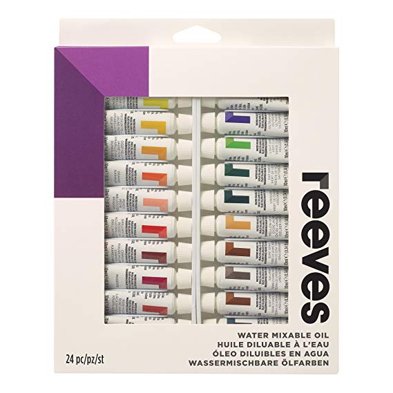 Winsor & Newton Water Mixable Oil Color Paint 10ml Tubes, Set of 24,