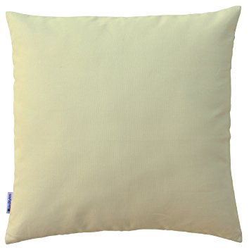 JinStyles Solid Beige Cotton Canvas Decorative Throw Pillow Cover (Solid Beige, 18 x 18)