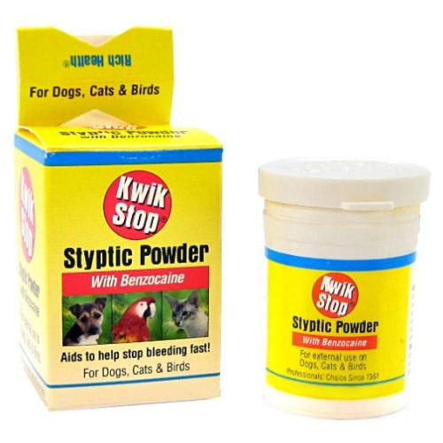 Kwik Stop Styptic Powder Helps Stop Nail Bleeding Fast! For Dogs, Cats & Birds 1.5 oz