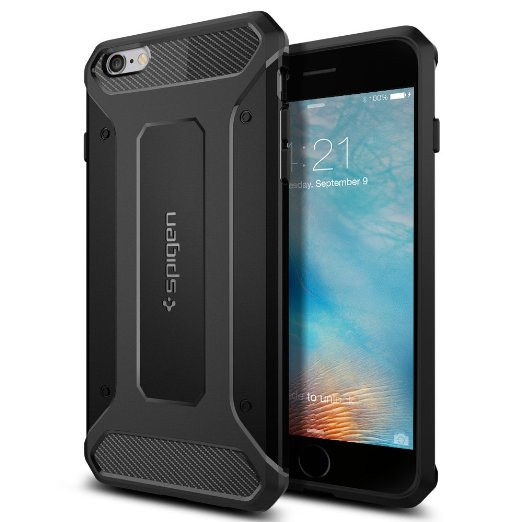 iPhone 6s Plus Case Spigenreg Rugged Capsule Resilient Black Rugged Armor Ultimate Protection with Matte Finish for Apple iPhone 6 Plus  iPhone 6s Plus - Black SGP11643