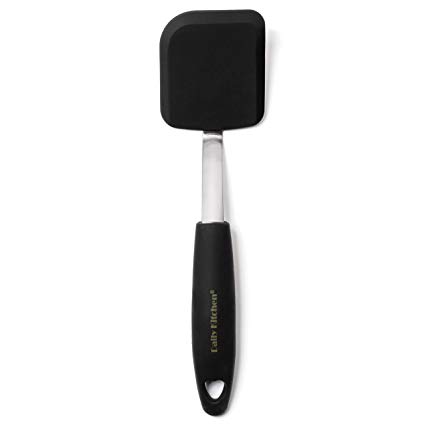 Daily Kitchen Spatula Heat Resistant Silicone and Stainless Steel - Small Turner Spatula Rubber Grip - Flexible Silicone Spatula Turner for Cooking and Non Stick Cookware - Small Cookie Spatula