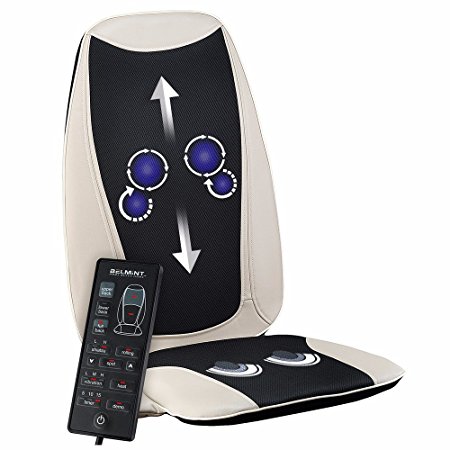 Massaging Seat Cushion with Shiatsu Deep Kneading, Vibrating, Rolling & Heat - Equipped with 6 Customizable Massaging Programs for a Full Relaxing Massage on Upper and Lower Back