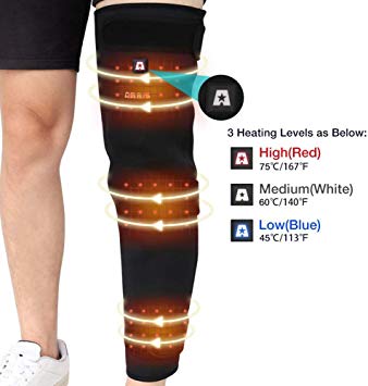 ARRIS Full Leg Heated Wrap - Electric Heating Pad for Knee, Calf, Thigh, Leg, Arm - 7.4V Battery Powered Heat Brace for Increasing Circulation, Relieve Joint, Rheumatic Arthritis Pain, for Men Women