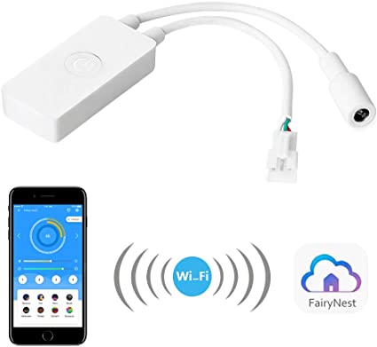 ALITOVE WS2812B WS2811 Smart WiFi APP Controller, Amazon Alexa Google Home Voice Control for DC5V~24V 3 pin WS2812 SK6812 Addressable RGB Dream Color LED Strip Pixel Light (Support 2.4G WiFi, not 5G)