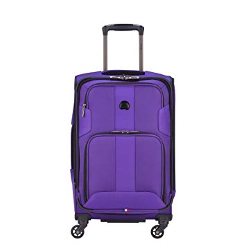 Delsey Luggage Sky Max Expandable Spinner Carry on, Purple