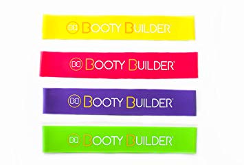 Booty Builder Exercise Bands 2018 Edition 4-Pack – Multiple Colors Available – Train Anywhere – Safe Storage – Workout Resistance – Build Glutes – Fitness Exercise Training