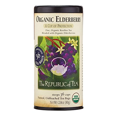 The Republic Of Tea Organic Elderberry Herbal Tea, 36 Tea Bag Tin