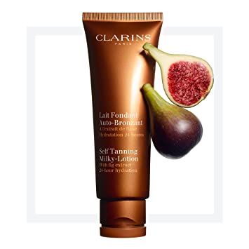 CLARINS Self Tanning Milky-Lotion With Fig Extract 24 Hour Hydration Full Size 125 mL / 4.2 Oz. Factory Sealed In Retail Box