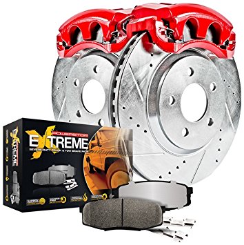 Power Stop KC2020-36  Z36 1-Click Truck and Tow Brake Kit (with Carbon-Ceramic Pads, Drilled and Slotted Rotors and Powder Coated Calipers)