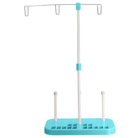Embroidex Thread Stand – 3 Spools Sewing Machine or Serger Thread Holder – Best Sewing, Embroidery or Quilting Thread Holder – Stores 15 Bobbins, Pins and a Ruler Too – Makes Feeding Smoother