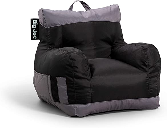 Big Joe Dorm 2.0 Bean Bag Chair, Two Tone Black