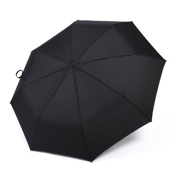 Rainbrace Large Nylon Rain Umbrella 3-Fold Automatic Super Windproof Rain resistant with Rubber Hook Handle