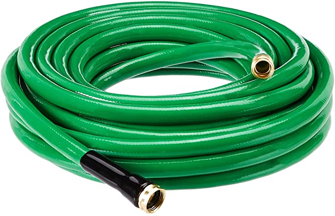 AmazonBasics Garden Tool Collection - Heavy Duty Water Hose with Brass Coupling 50ft, 5/8'', 500psi