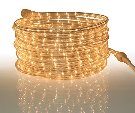Tupkee Rope Light CLEAR - for Indoor and Outdoor use, 24 Feet (7.3 m) - 10MM Diameter - 288 CLEAR Incandescent Long Life Bulbs Rope Lights