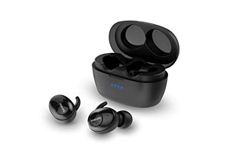 Philips SHB2505BK/00 True Wireless Bluetooth In-Ear Headphones and Charging Case - Black