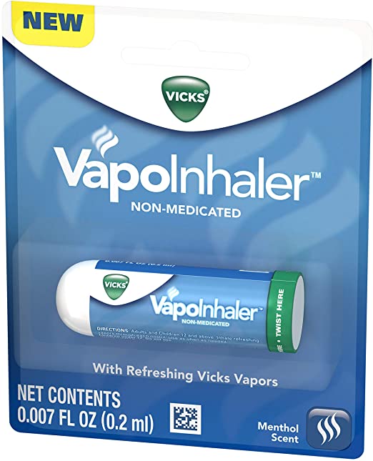 Vicks VapoInhaler Portable Nasal Inhaler, 1 Count, Non-Medicated Vapors to Breathe Easy