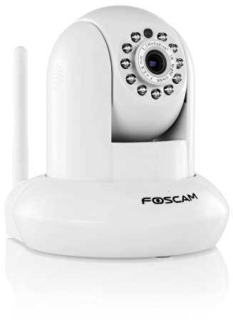 Foscam FI9831P Plug and Play 960P HD H.264 Wireless/Wired Pan/Tilt IP Camera, 26-Feet Night Vision and 70 Degree Viewing Angle (White)