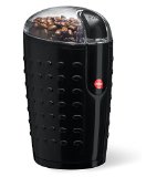 Quiseen One-Touch Electric Coffee Grinder Grinds Coffee Beans Spices Nuts and Grains - Durable Stainless Steel Blades - Sleek Black Design