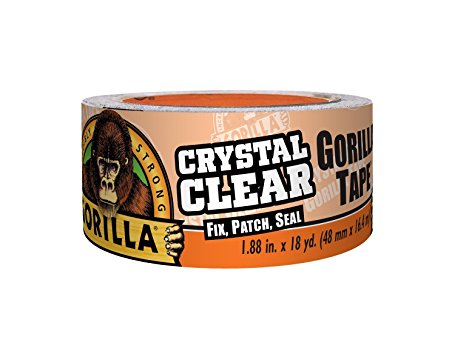 Gorilla 6060002 Crystal Clear Duct Tape, 1.88 inch x 18Yd, Clear