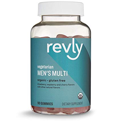 Amazon Brand – Revly Men’s Multivitamin, 90 Gummies, 1 Month Supply, Vegetarian, Organic