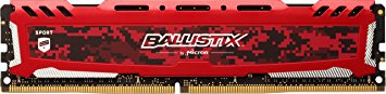 Ballistix Sport LT 4GB Single DDR4 2400 MT/s (PC4-19200) DIMM 288-Pin - BLS4G4D240FSE (Red)