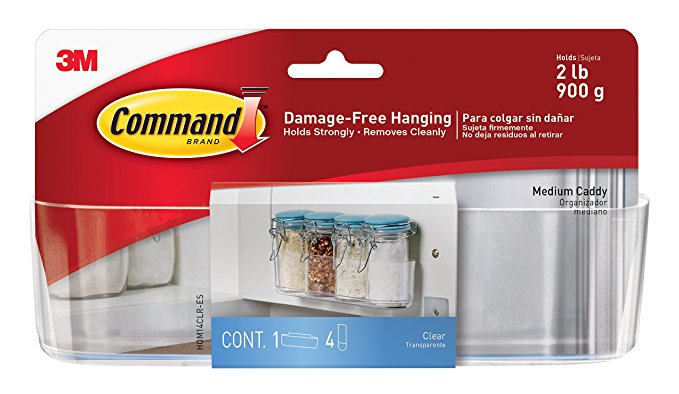 Command Clear Caddy, Medium, 1-Caddy, 4-Strips (HOM14CLR-ES)