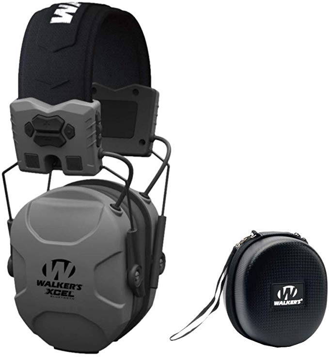 Walkers XCEL 500BT Digital Electronic Hearing Protection Muff (Bluetooth and Voice Clarity) with Protective Case Kit