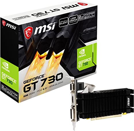 MSI GeForce GT 730 N730K-2GD3H/LPV1 Gaming Graphics Card - 2GB DDR3, 902 MHz, PCI Express 2.0, 64-bit, DL-DVI-D/HDMI/D-SUB