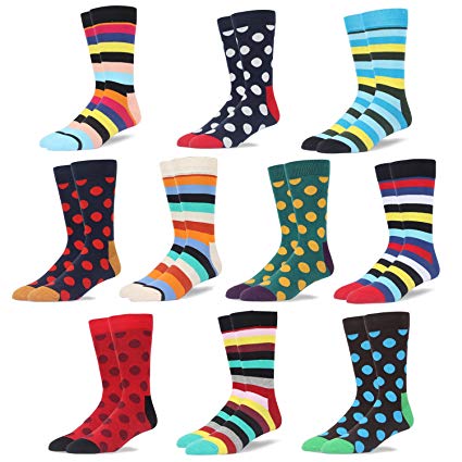RIORIVA Men Dress Shoe Socks -Funky Colors Novelty Style Pattered