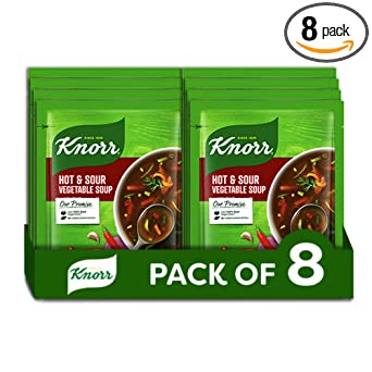 Knorr Classic Hot & Sour Vegetable Soup, 43 g (Pack of 8),Transparent