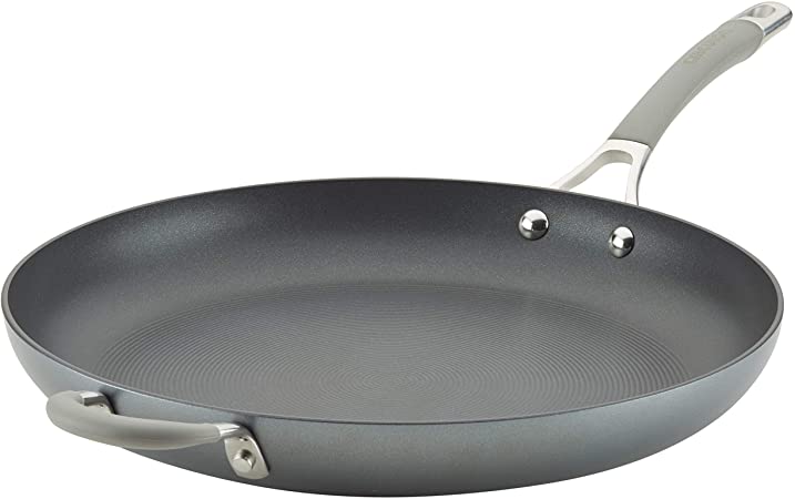 Circulon 81401 14" Helper Handle Hard Anodized Aluminum Skillet, Inch, Oyster Gray