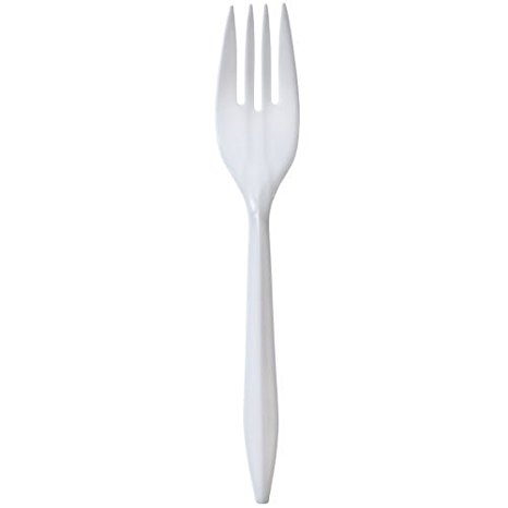 Plastic Cutlery Forks, Medium Weight Disposable, Value Pack - 1000 Count, White