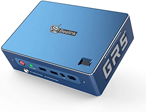 Beelink Mini PC GT-R Pro Window 10 Pro AMD Ryzen 5 3550H (2.1up to 3.7GHz) 8GB RAM 256GB SSD 1TB HDD, WiFi 6, BT 5.0 High Performance Same Screen Gaming HiFi Computer 4K Dual HDMI, DP, Type-C