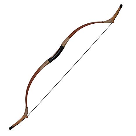 Huntingdoor Archery 55'' Traditional Recurve Bow Hunting Longbow Mongolian Horsebow Right or Left Hand Real Leather Handmade 30-60lbs