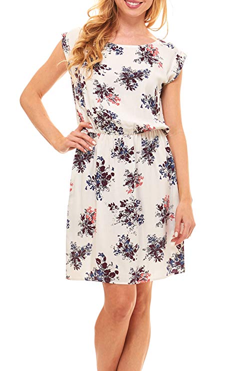 Red Hanger Womens Summer Dress - Floral Solid Casual Midi Dresses for Women with Pockets