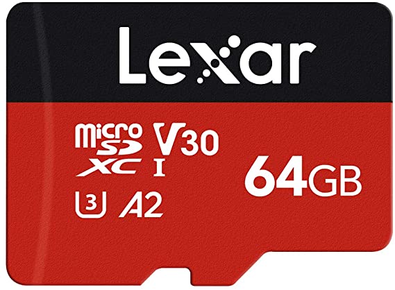 Lexar 64GB Micro SD Card, microSDXC UHS-I Flash Memory Card with Adapter - Up to 160MB/s, A2, U3, Class10, V30, High Speed TF Card for Nintendo Switch/GoPro/Bluetooth Speaker/Tablet/Smartphone/Camera