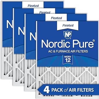 Nordic Pure 20x25x1 (19 1/2 x 24 1/2 x 3/4) Pleated MERV 12 Air Filters 4 Pack