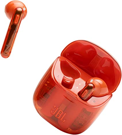 JBL Tune 225TWS True Wireless Earbud Headphones - JBL Pure Bass Sound, Bluetooth, 25H Battery, Dual Connect, Native Voice Assistant (Ghost Orange)