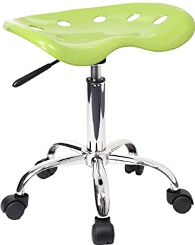 Flash Furniture Vibrant Apple Green Tractor Seat and Chrome Stool